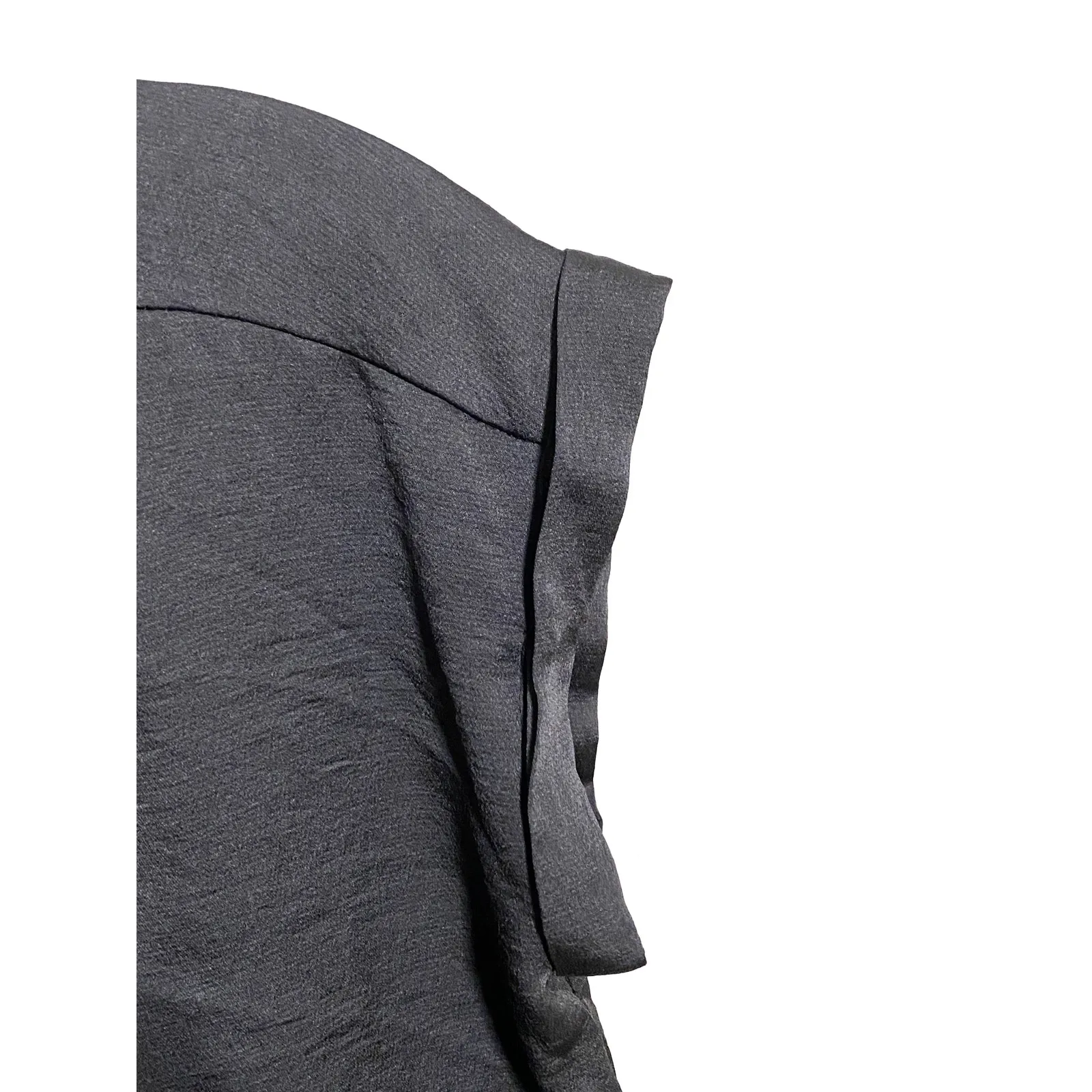 Express Gramercy Cross Front Black Satin Top Womens XS Whimisgoth Dark Romantic - Image 3