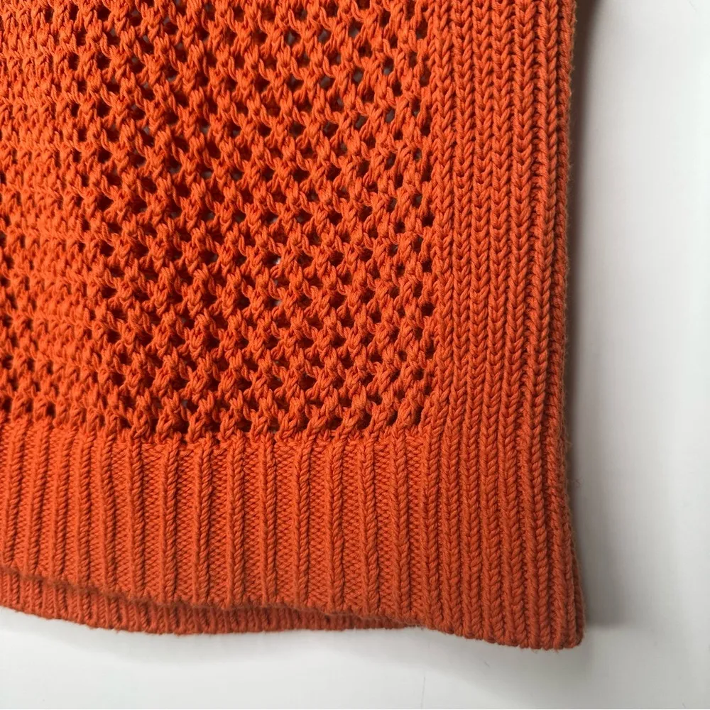 Madewell Dark Copper Open Stitch Sweater Tee Size Medium - Image 7