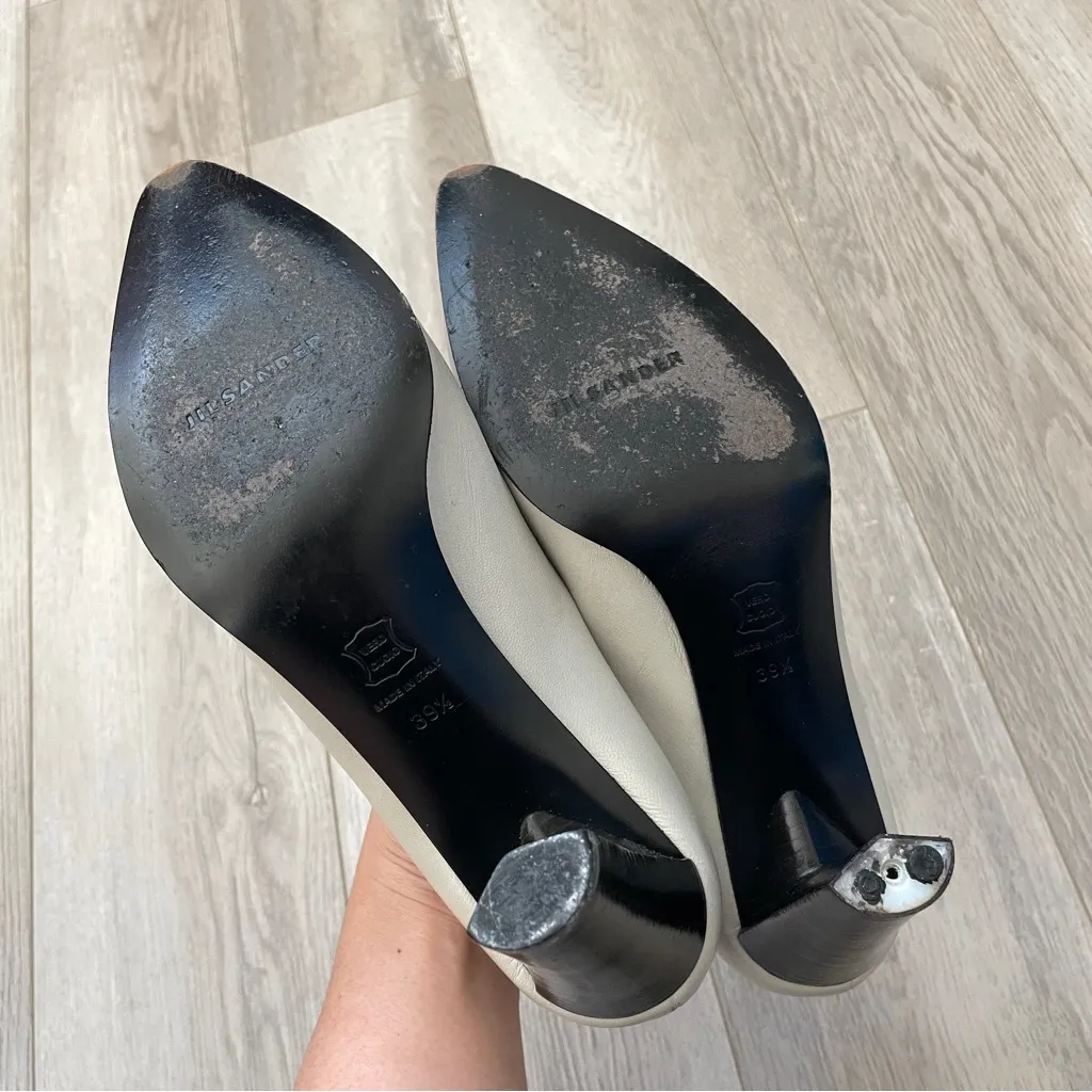 Jil Sander  Pumps leather pointed toe womens White size 39.5 designer classic - Image 8