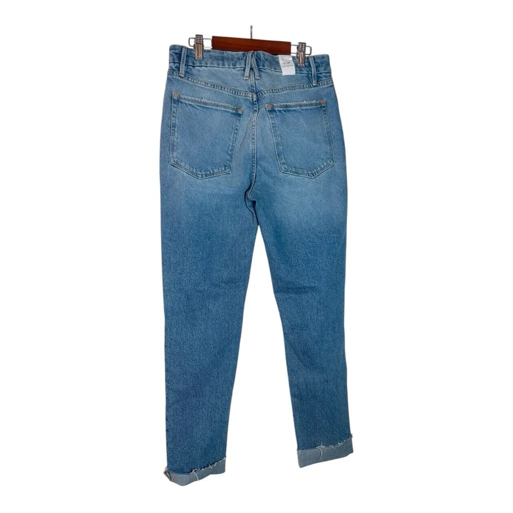 GOOD AMERICAN Weekender Distressed Straight Leg Jeans - Image 5