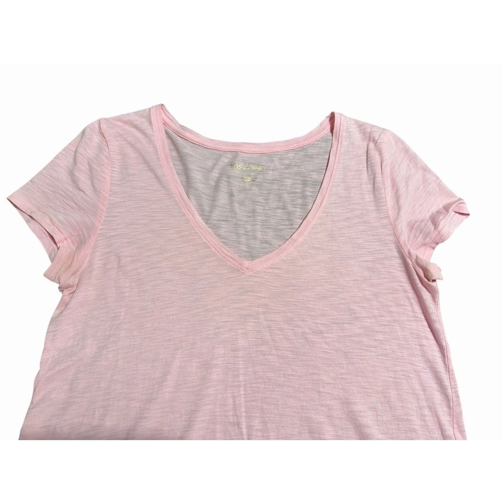 Lilly Pulitzer Women’s Pink V-Neck T-Shirt XXS Pima Cotton Short Sleeve - Image 3