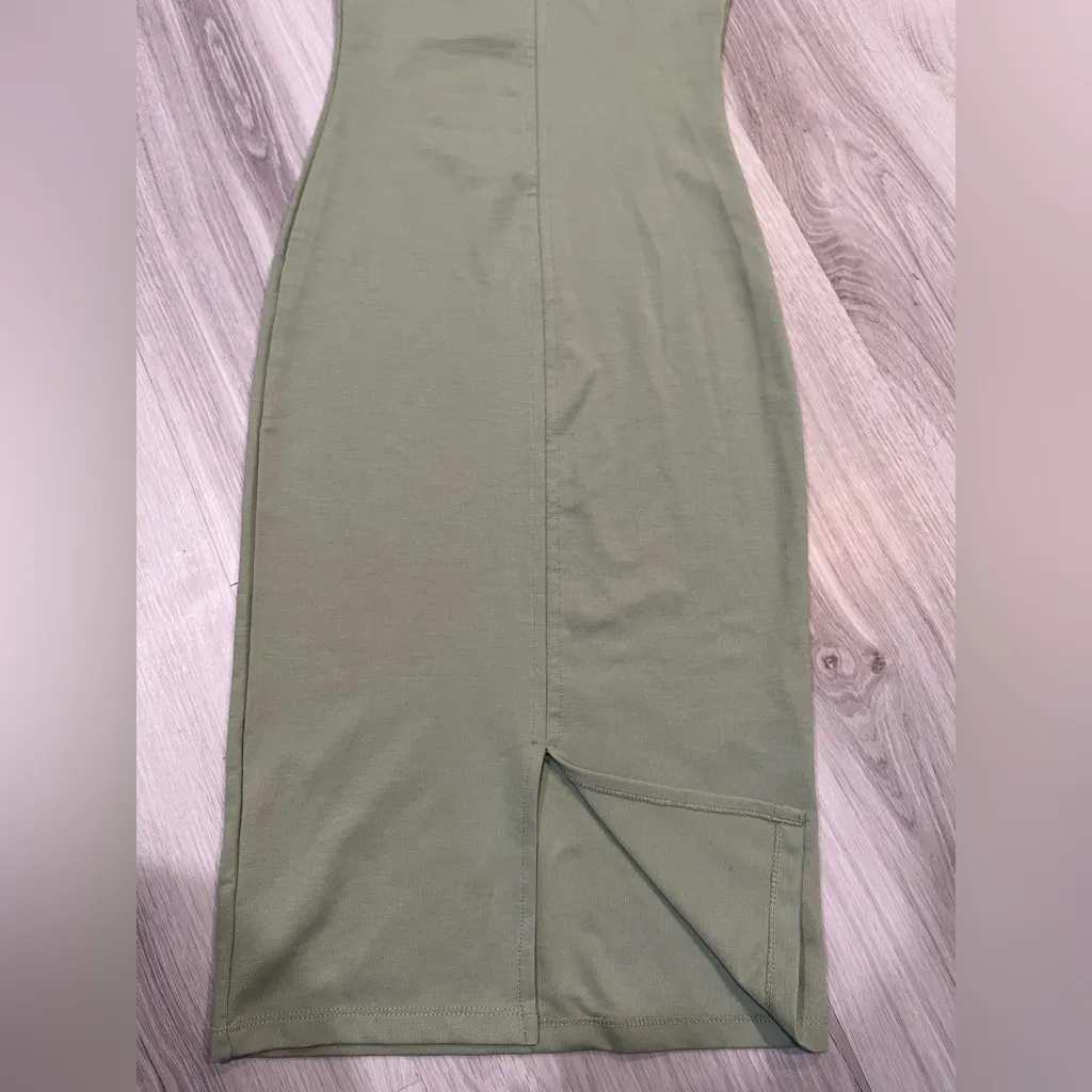 Zara NWOT Sage Green Midi Dress - Image 6