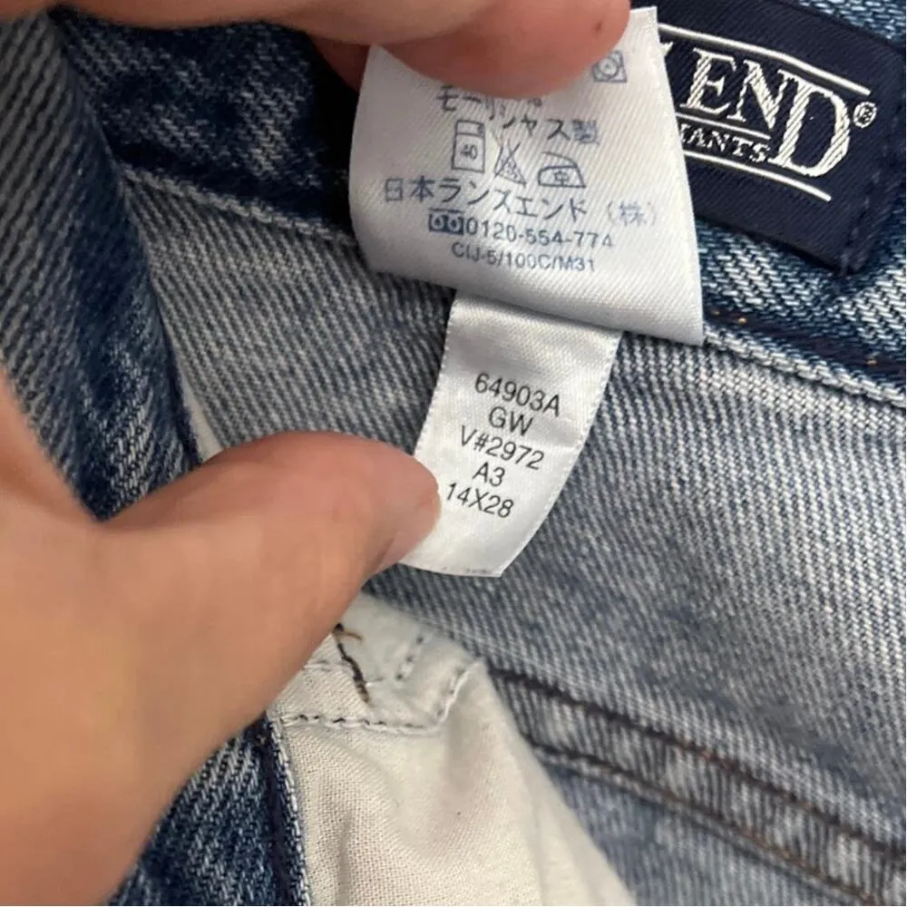 LAND'S END High Rise Straight  Womens Jeans Size 14P Medium Wash Mom Jean - Image 11