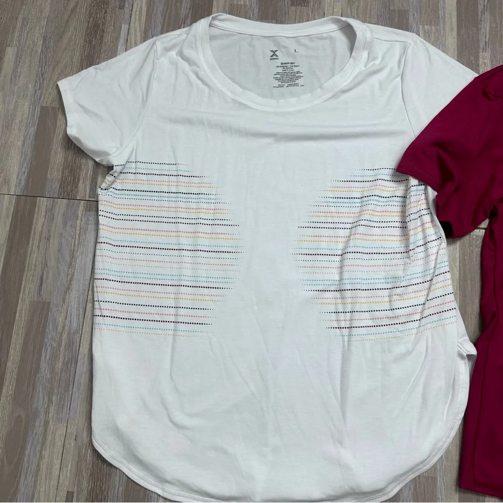 Shirt Bundle! (2) Women's White and Pink Active Tops Size Large - Image 3