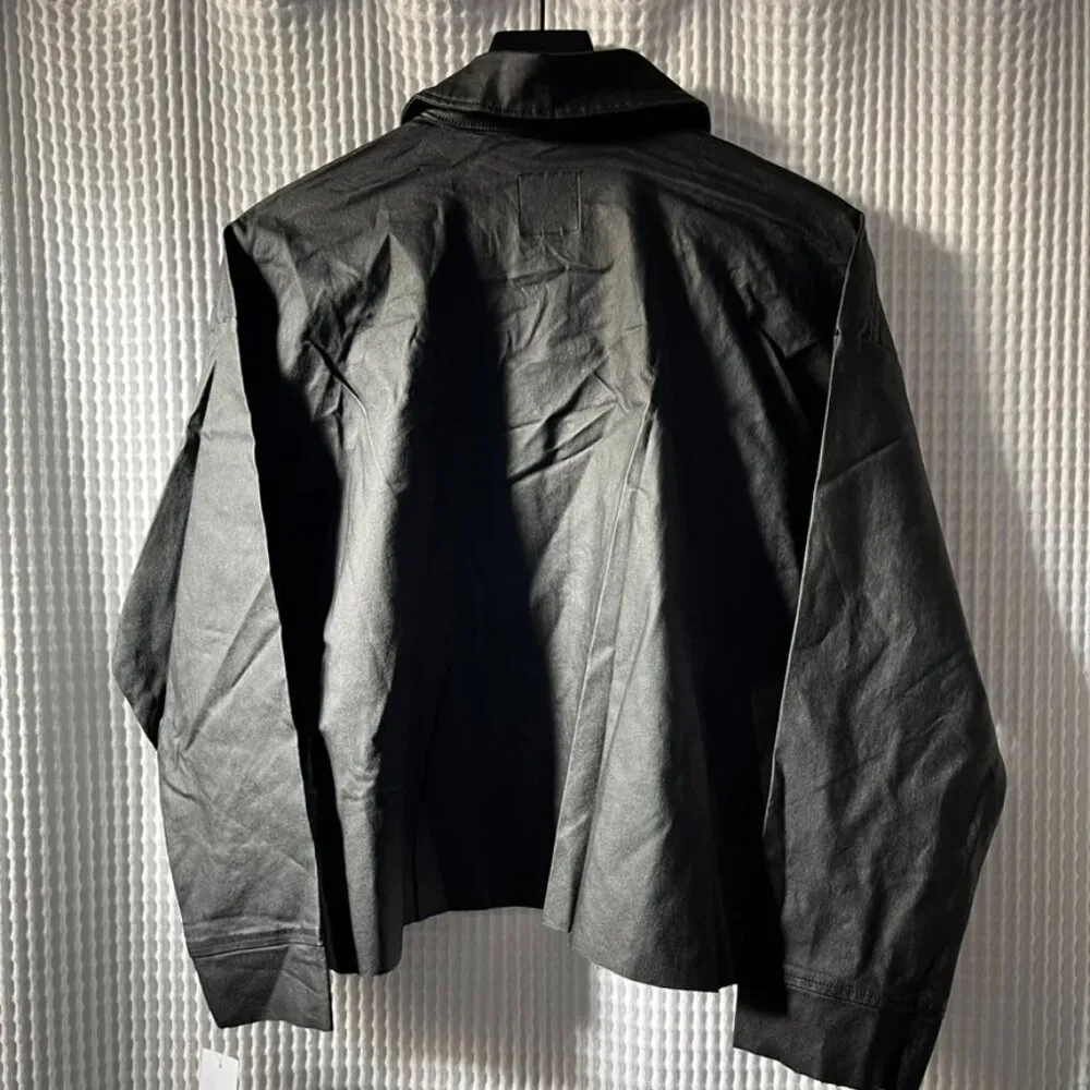 Oat New York vegan leather shirt jacket Black - Image 3
