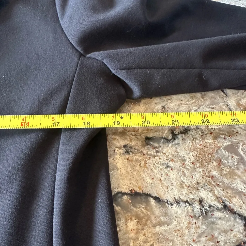 Tommy Hilfiger Stretch Blazer One Button Black Jacket Ruched Sleeve Size 10 - Image 7