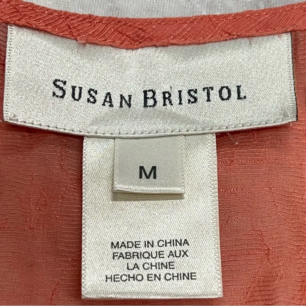 Susan Bristol button up sheer large top rayon blend - Image 3