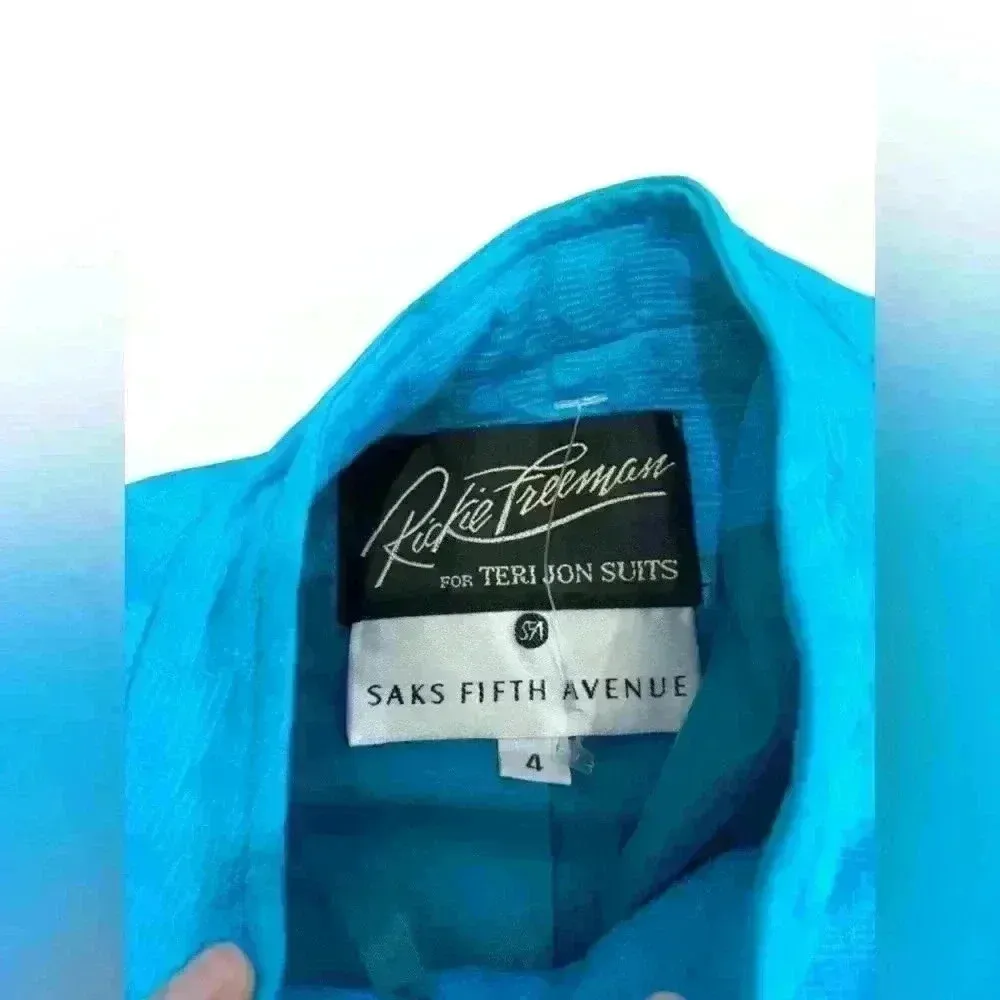 Rickie Freeman for Teri Jon Suits Saks Fifth Avenue Blue 2 Piece Suit Sz 4 - Image 12