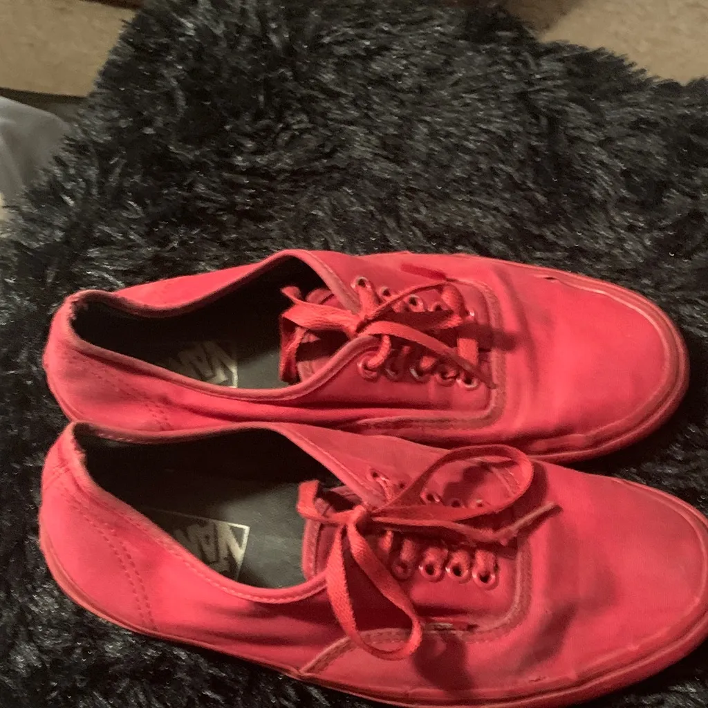 Vans Bold Red Canvas Sneakers - Image 2