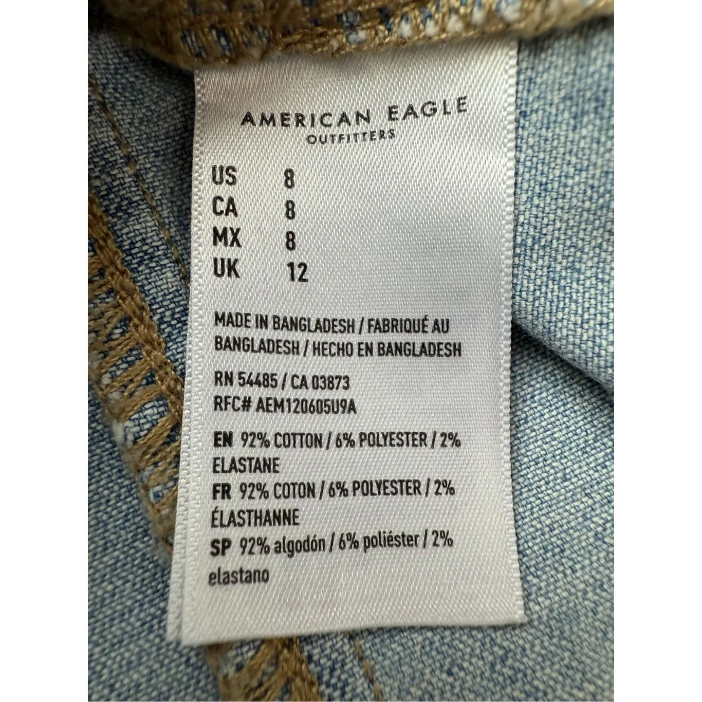 American Eagle Super Stretch Denim Overall Mini Dress Size 8 - Image 11