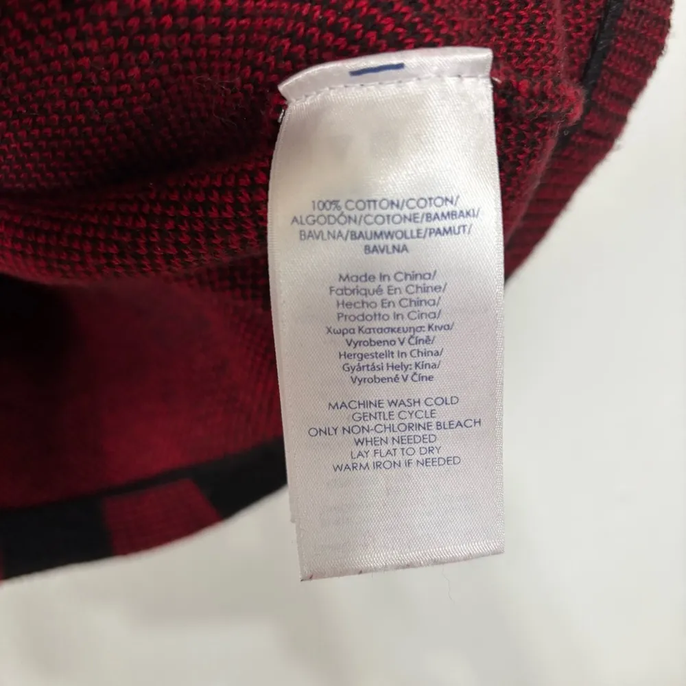 Chaps Winter Red/Black Buffalo Plaid Sweater Vest Size S - Image 4