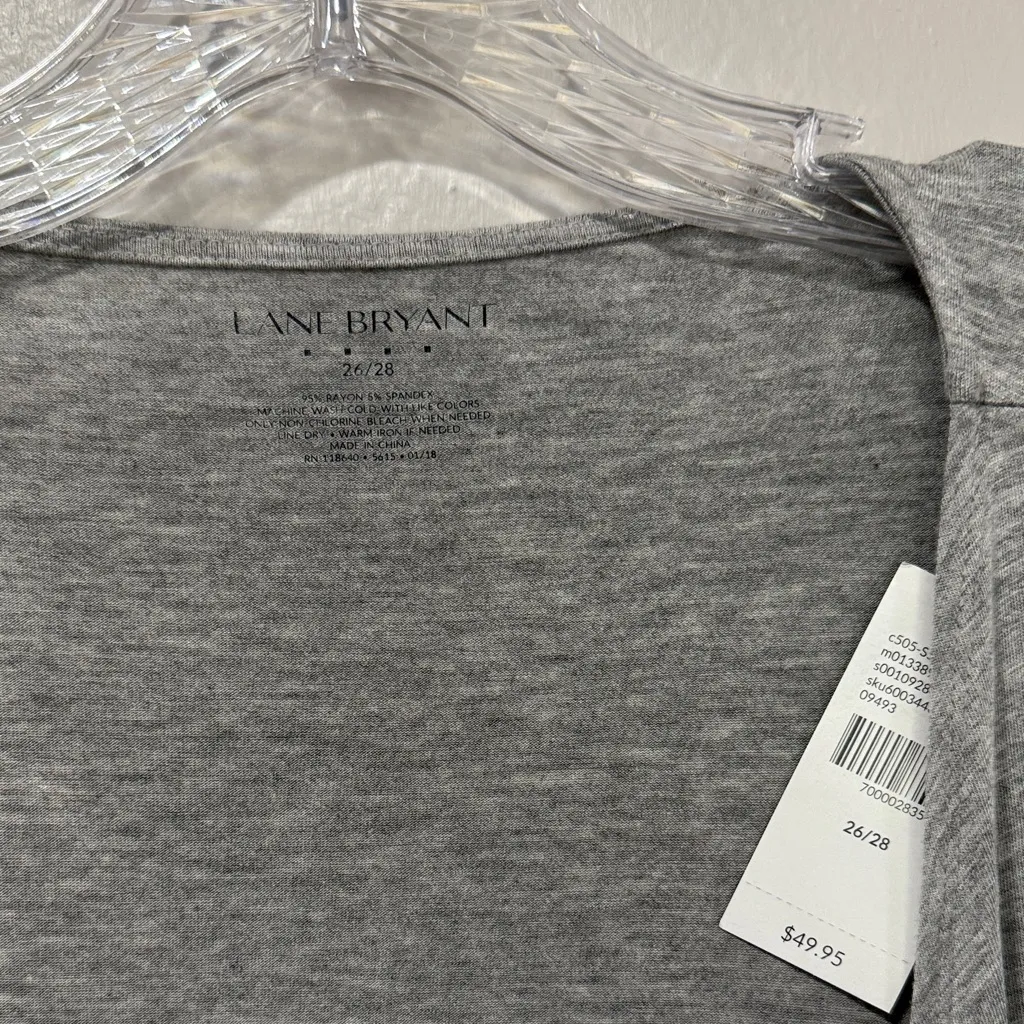 NWT Lane Bryant open front Gray and Blue Ombre dip dye Cardigan plus size 26/28 - Image 4