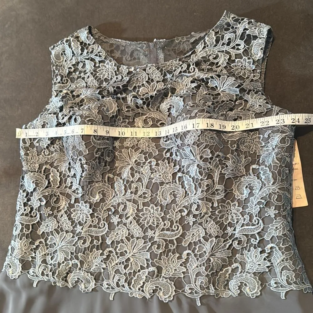Women’s Gray Chiffon & Lace Formal Dress Matching Jacket Size XXL 20/22 NWT - Image 10