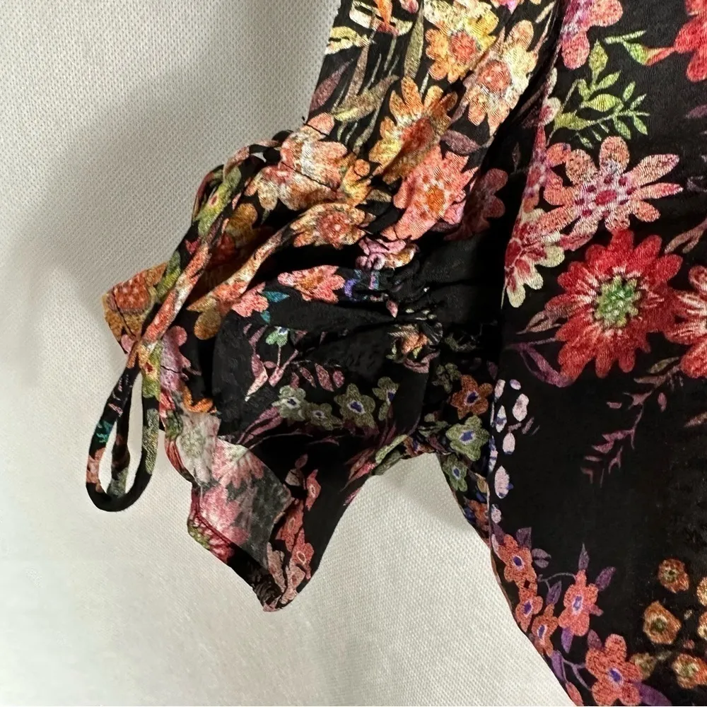 Ted Baker Hendria Ruffle Trim Mini Dress Size 1 US 4 Dark Floral - Image 14