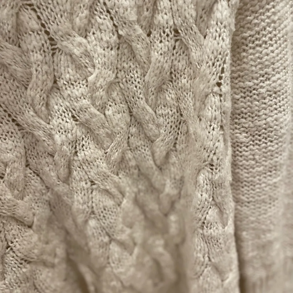 Free People Cream Cable Knit Sweater - Image 4