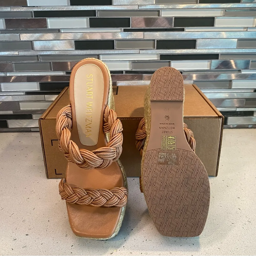 Stuart Weitzman NWT  Braided Espadrille Platform Wedges - Image 4
