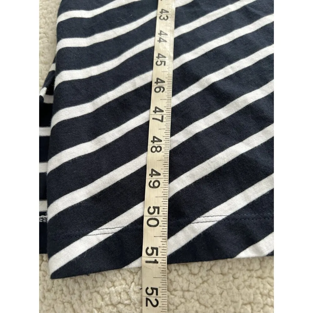 Madewell $118 Pull Over Side-Tie Knit Maxi Dress in Stripe Dark Navy Size XL - Image 15