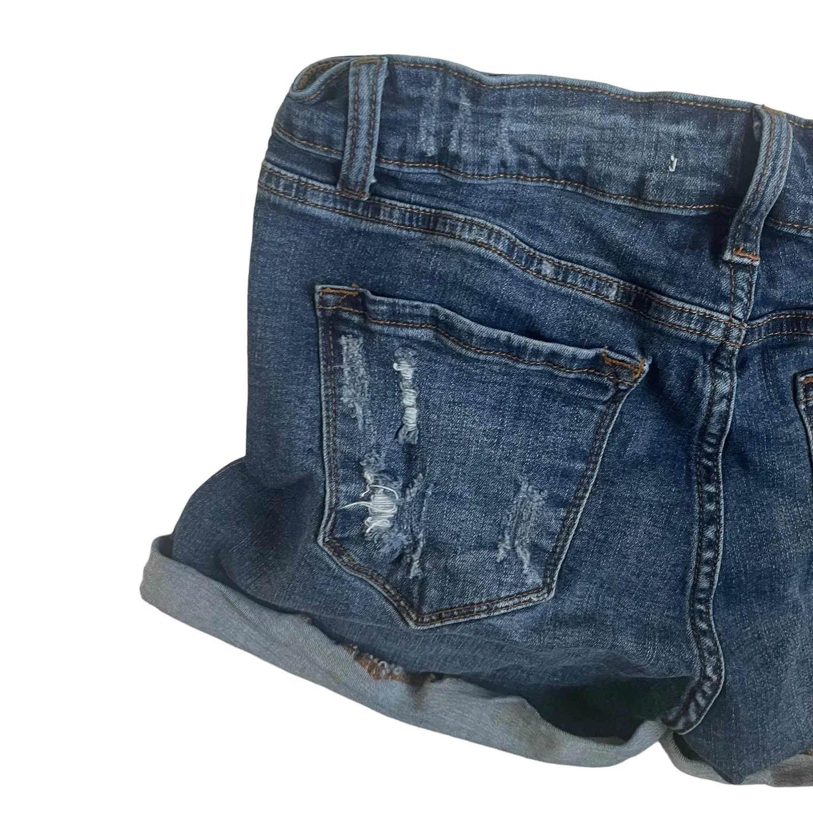 KancCan‎ Women Jean Shorts 28 Blue Distress Daisy Dukes Cowgirl Festival Denim - Image 4