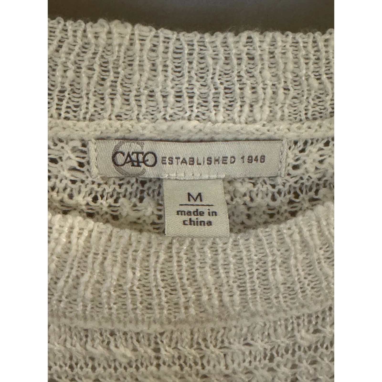 Cato Womens USA Flag Knit Sweater Cream Red Blue Size Medium NWT - Image 4