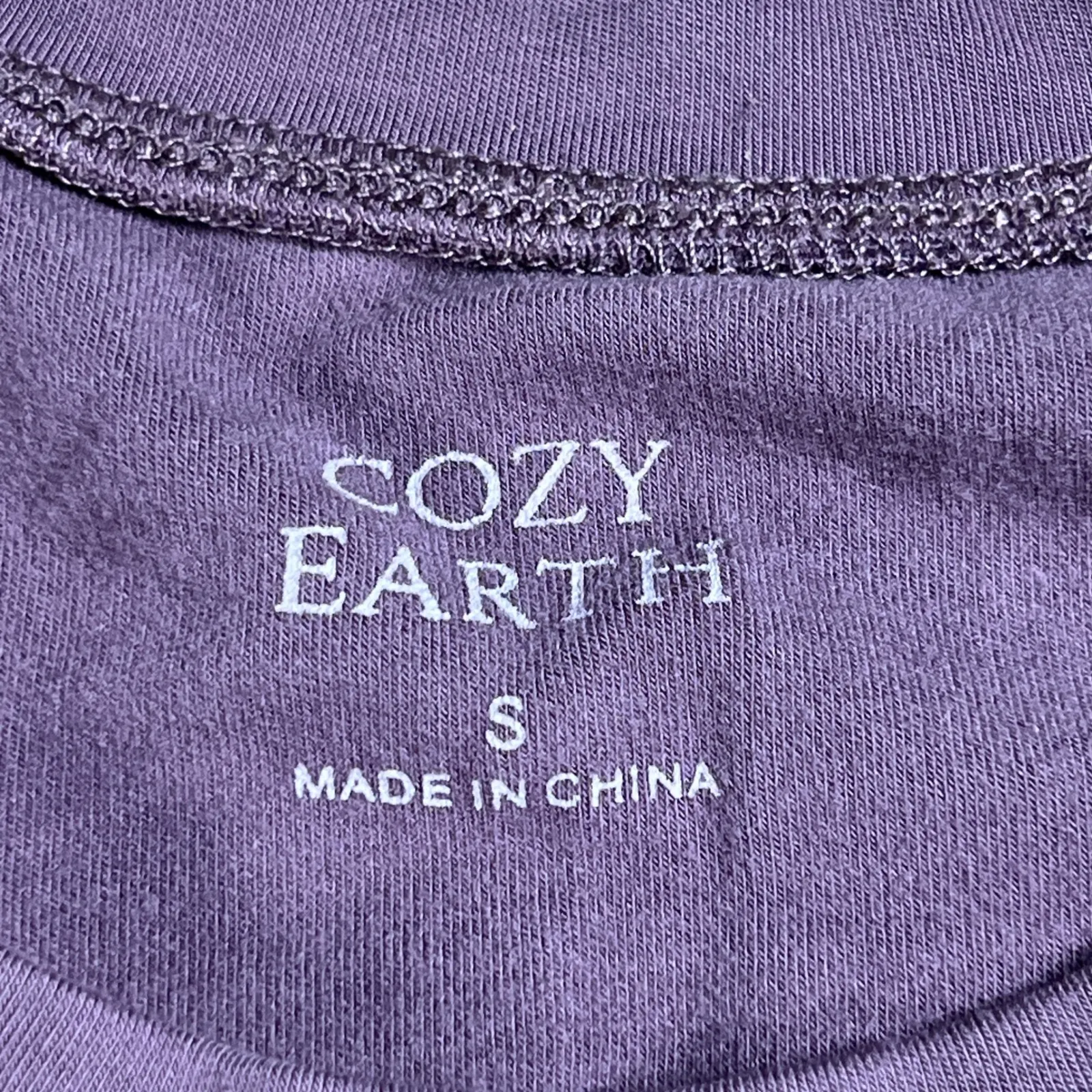 Cozy Earth Long Sleeve Raglan Crewneck Sweatshirt Top Dusty Mauve Size S Purple - Image 2