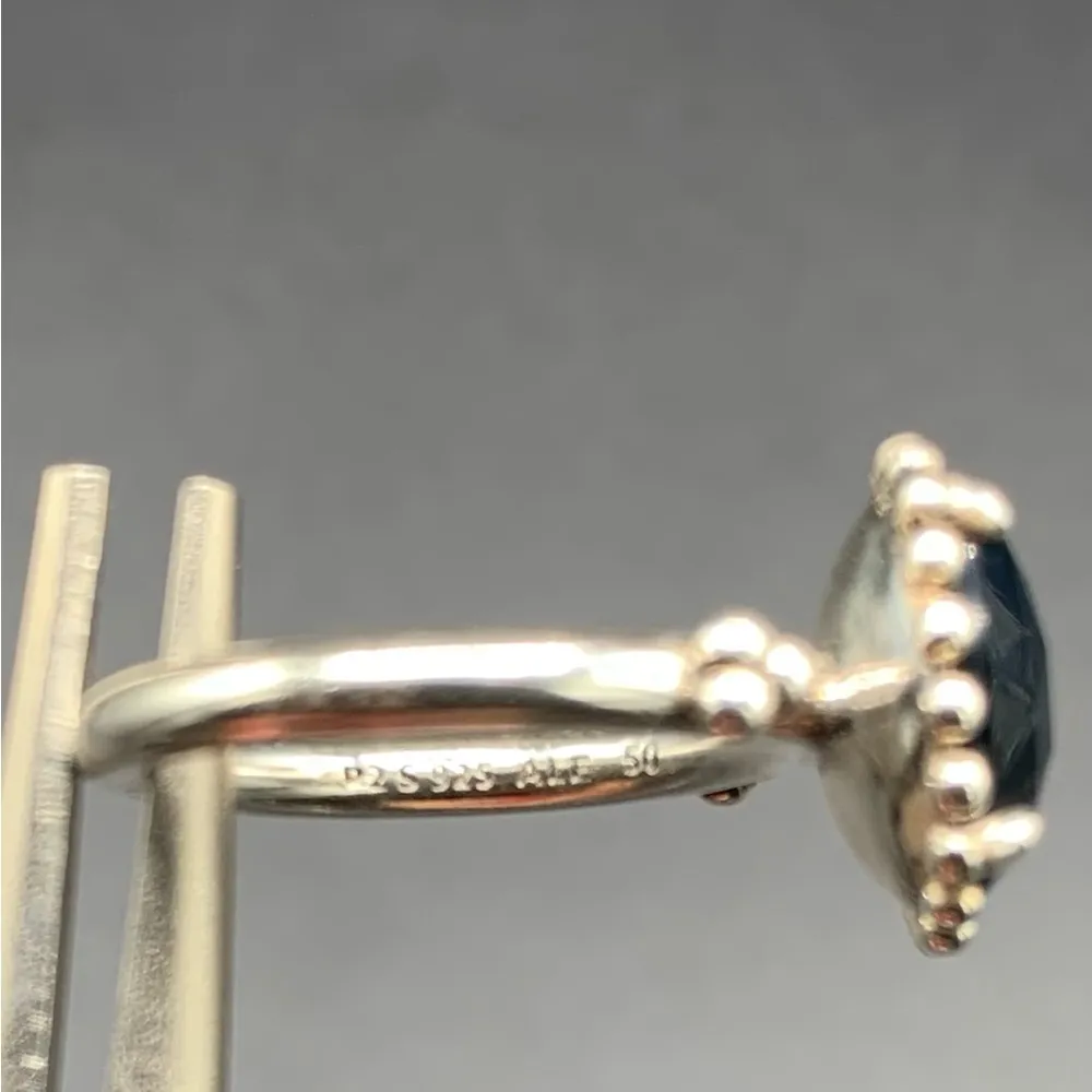 Pandora  Authentic Silver 'Midnight Star' Blue Crystal 925 Stone Ring Size 5 - Image 6