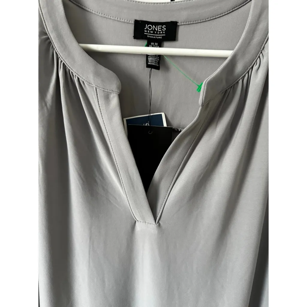 Jones New York Gray Tunic Top Plus Size 2X - Image 3