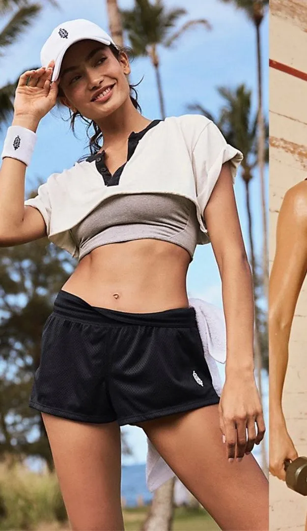 NEW Free People Movement Black Jersey Hoop Shorts XL Athleisure Lounge Comfy - Image 1