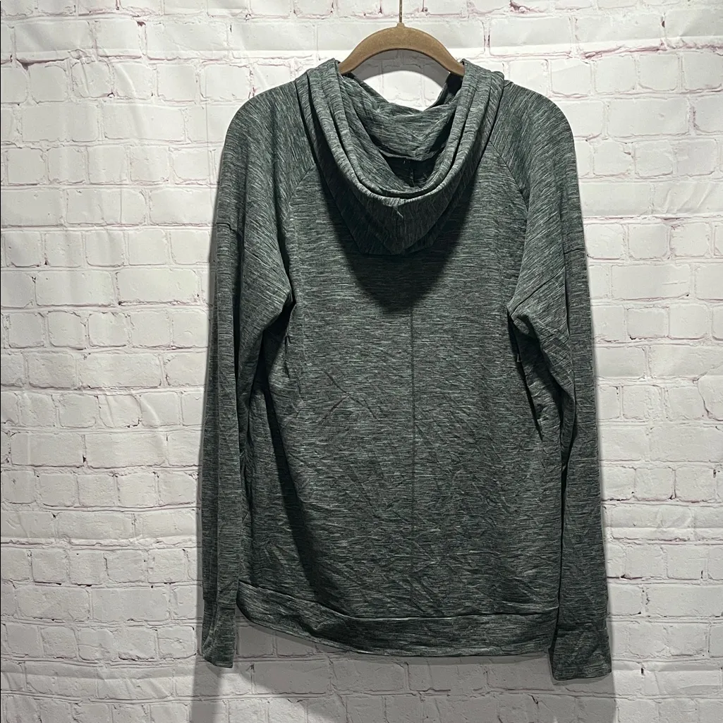 Asics Women's Charcoal Lightweight Hooded Athletic Sweatshirt Woman’s L - Image 3