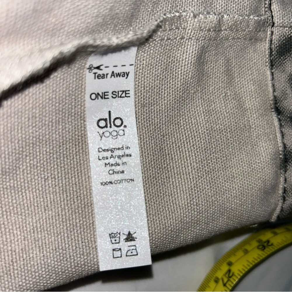 COPY - Alo Gray/White Canvas Reusable Tote  26” x 16”
-EUC - Image 6