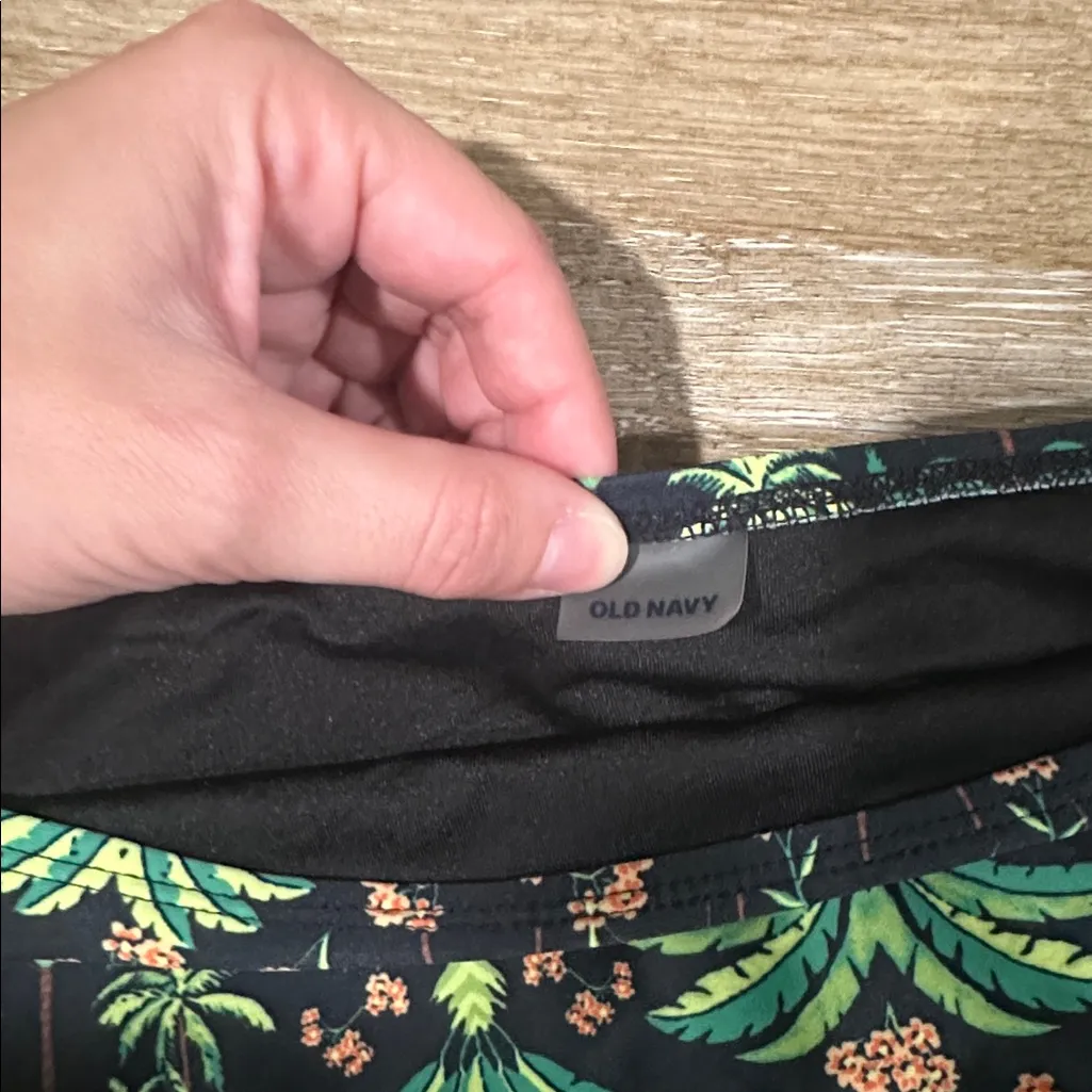 Old Navy Green and Orange Tropical Bikini Bottoms - Image 2
