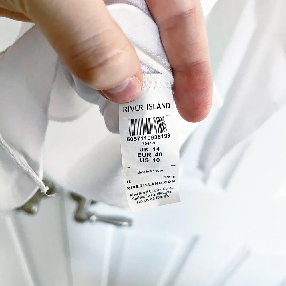 River Island White Long Sleeve T-Shirt with Accordion Pleat Ruffle - Image 5