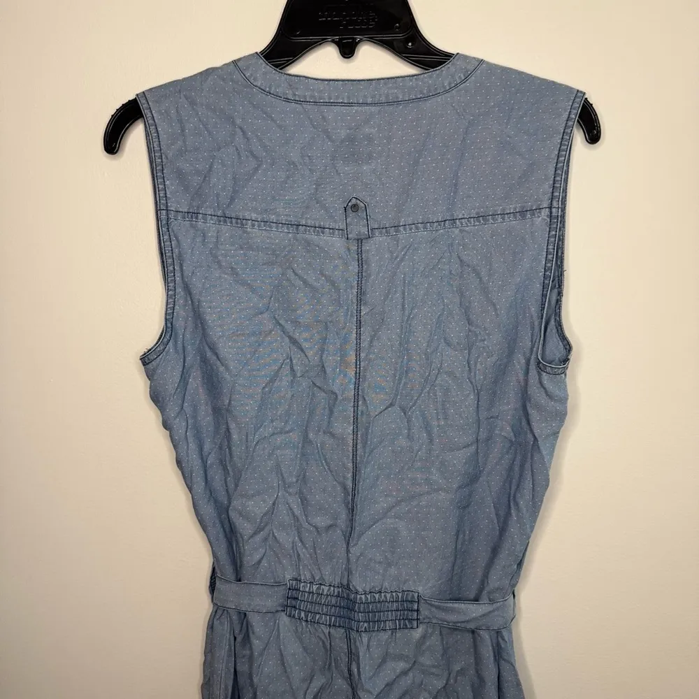 Jag Jeans Abra Chambray Light Blue Dotted Tie Dress - Image 8