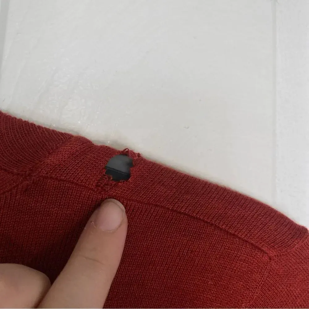 ANTHROPOLOGIE Moth Pumpkin Orange Cardigan Sweater Size Medium - Image 6