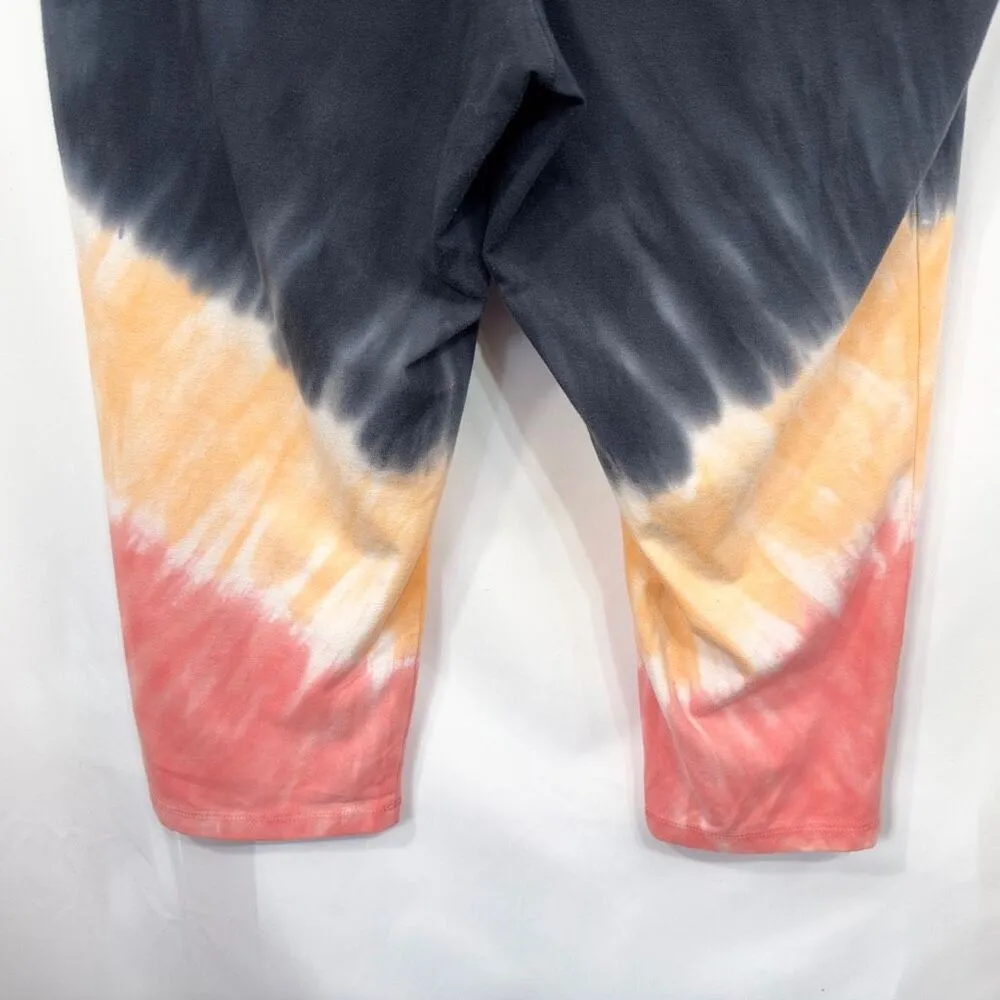 Lane Bryant LIVI Plus Size 22 24 Leggings Cropped Black Pink Dip Dye Pull On 520 - Image 6