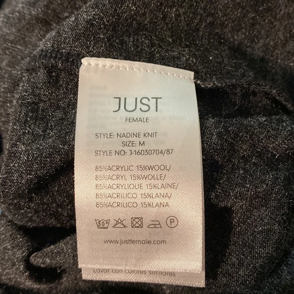 JUST female Nadine Knit mock turtleneck long sleeve shirt top Medium black gray - Image 5