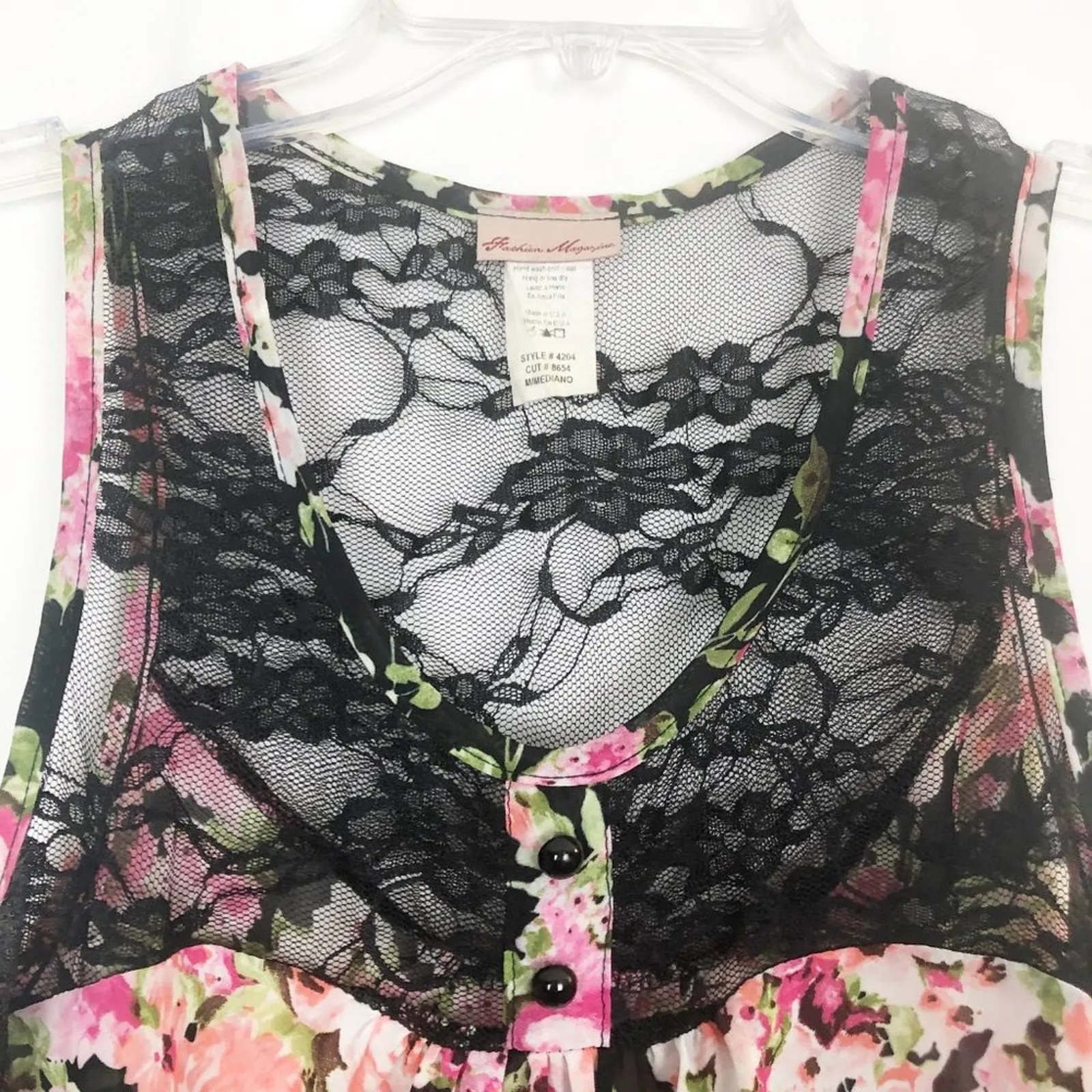 Fashion Magazine I Sleeveless Floral Lace Top - Image 3