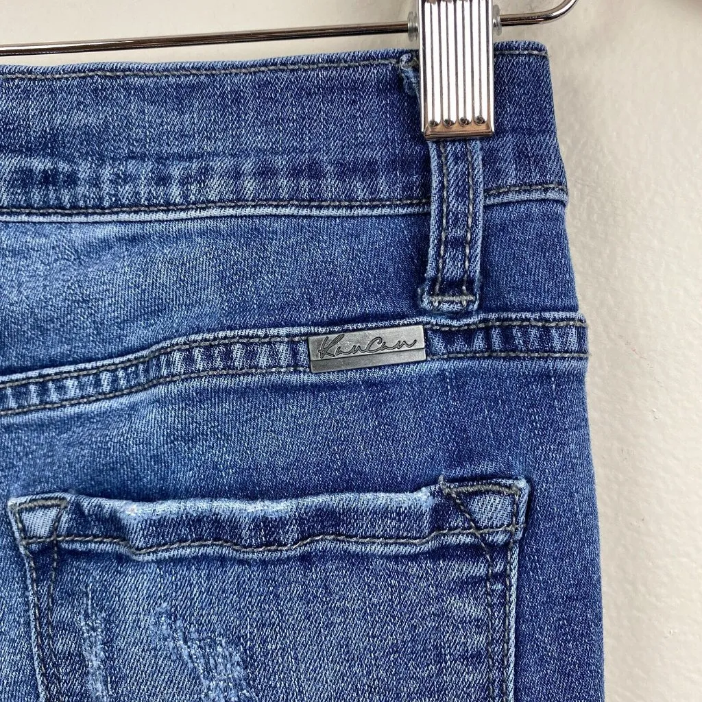 Kancan Skinny Jeans 25 Distressed Stretch Denim Medium Wash Blue Low Rise - Image 7