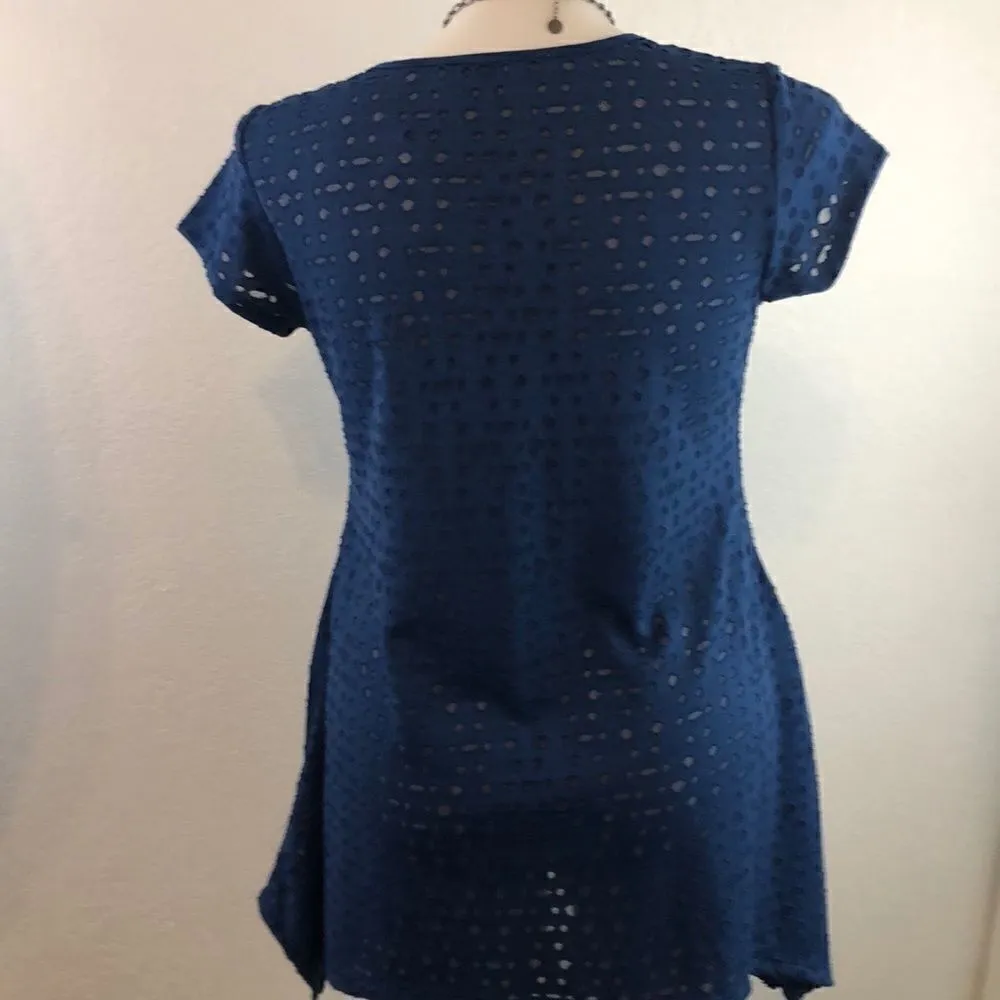 NY collection blue handkerchief hem top - Image 3