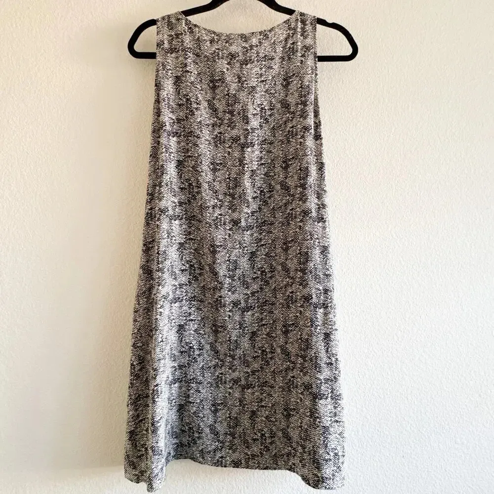 Eileen Fisher Silk Crepe De Chine Roadster Print Sleeveless Shift Dress XS - Image 6