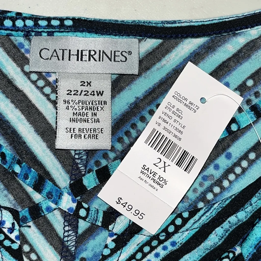 Catherines NWT Size 2X 22/24W Blue Stripe - Image 5