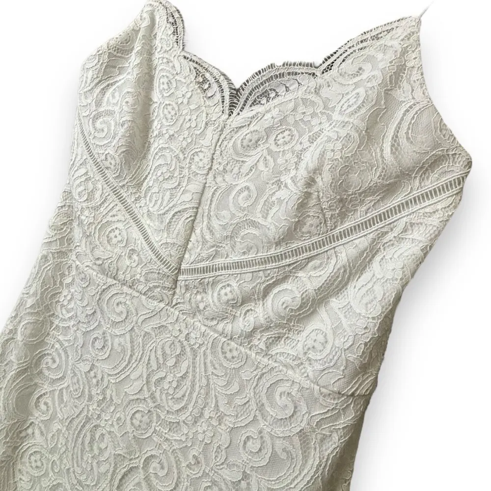 NWT Express White Scalloped Lace Formal Bachelorette Wedding Midi Dress - Medium - Image 7