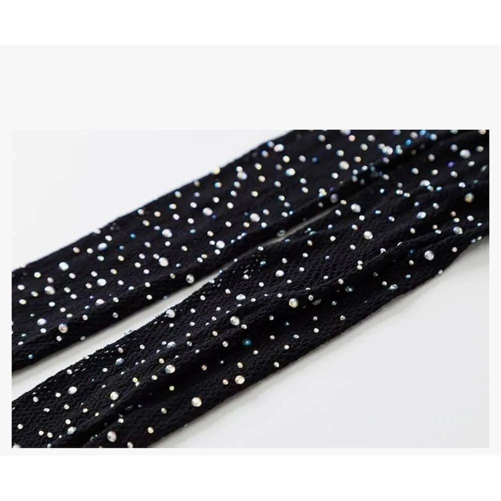 Sparkly Fishnet Tights Rhinestone Embellished‎ Pantyhose Party Clubwear H - Image 9
