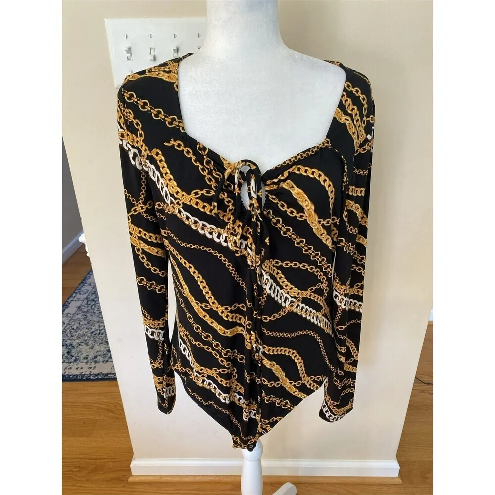 Intempo NWT Women’s Career/Work All Over Print Plus Sized Body Suit Size 1X - Image 5