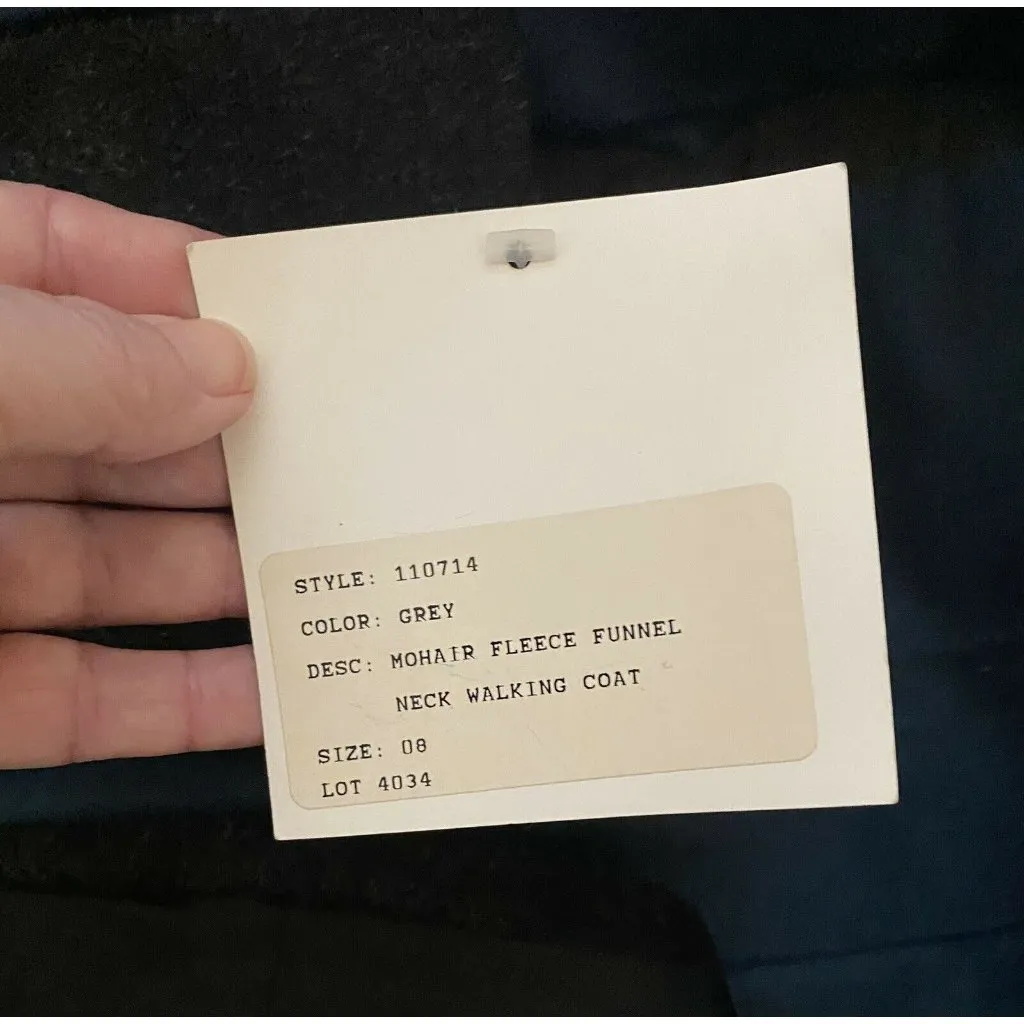 NWT VTG 80’s John Caruana 8 Wool Coat Overcoat Duster Heavy Winter Gray NOS - Image 10