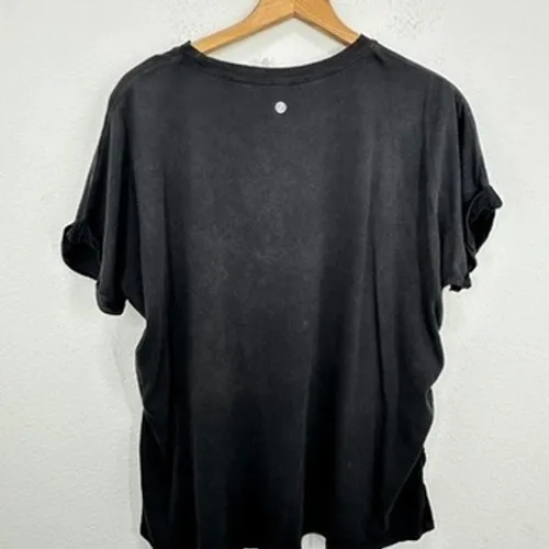 Z by Zella‎ Black Cotton Blend Short Sleeve T Shirt Top Women's XL Rouched Side - Image 6