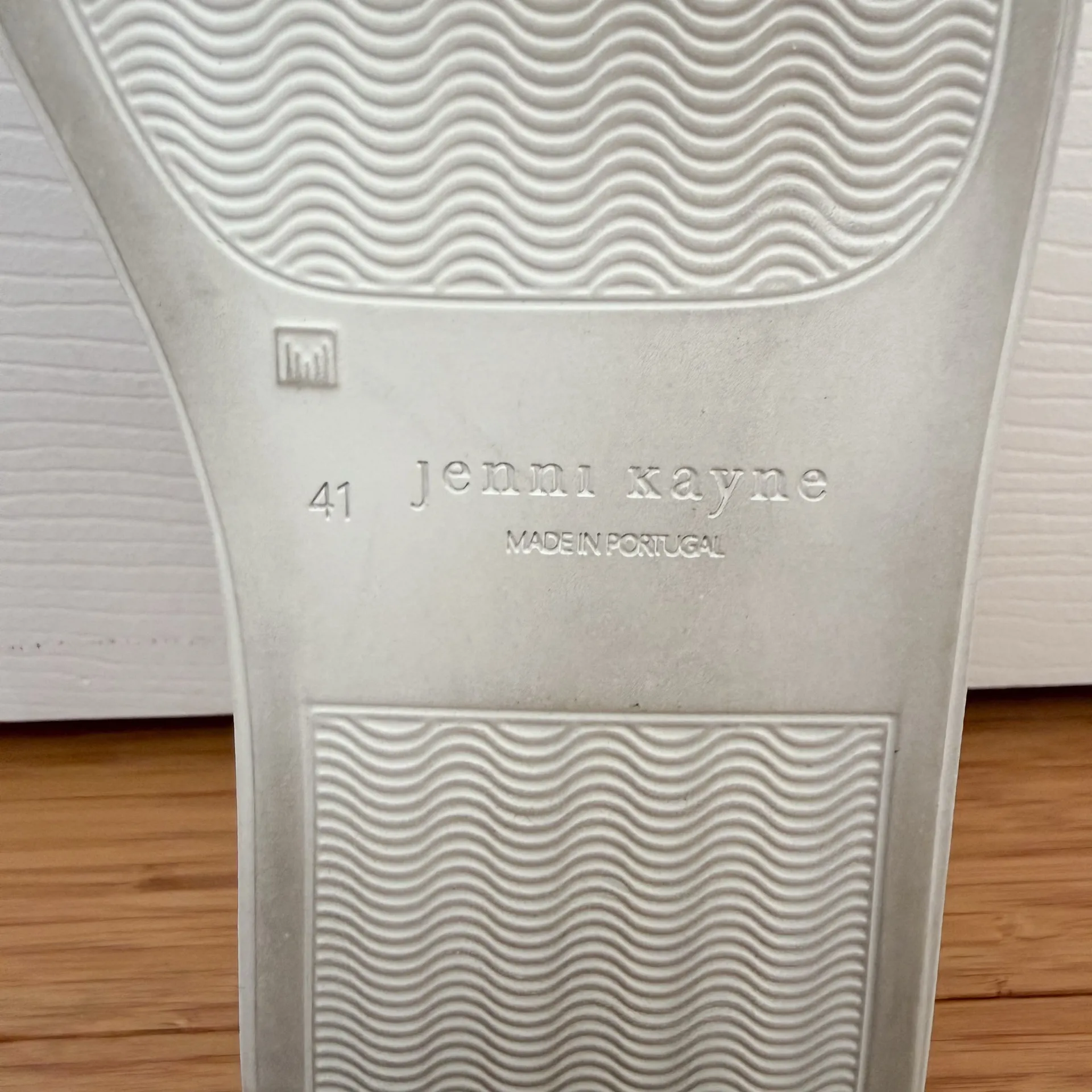 Jenni Kayne White Canvas Leather Trim Slip On Mule Open Back Shoes 41 11 *NO BOX - Image 8