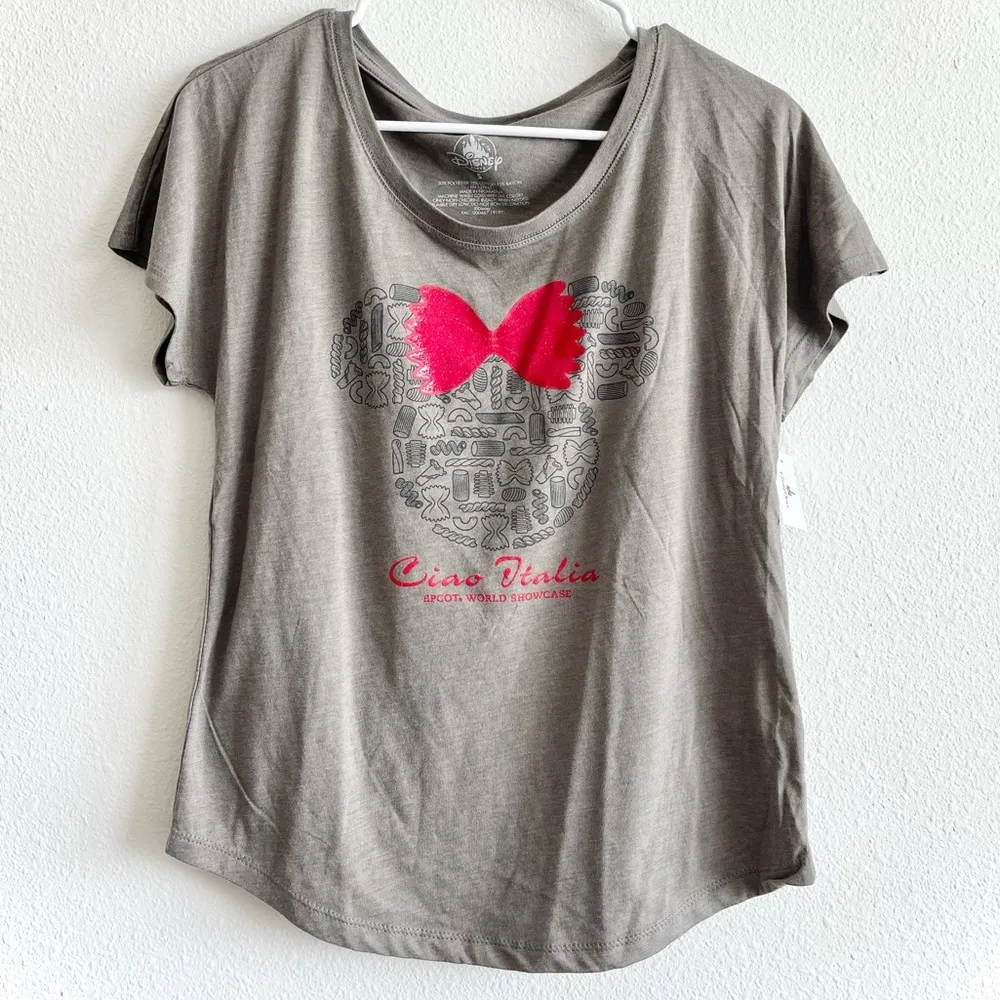 NWT Disney Parks Women Epcot Ciao Italia Italy Minnie Mouse Icon Pasta Shirt S - Image 2
