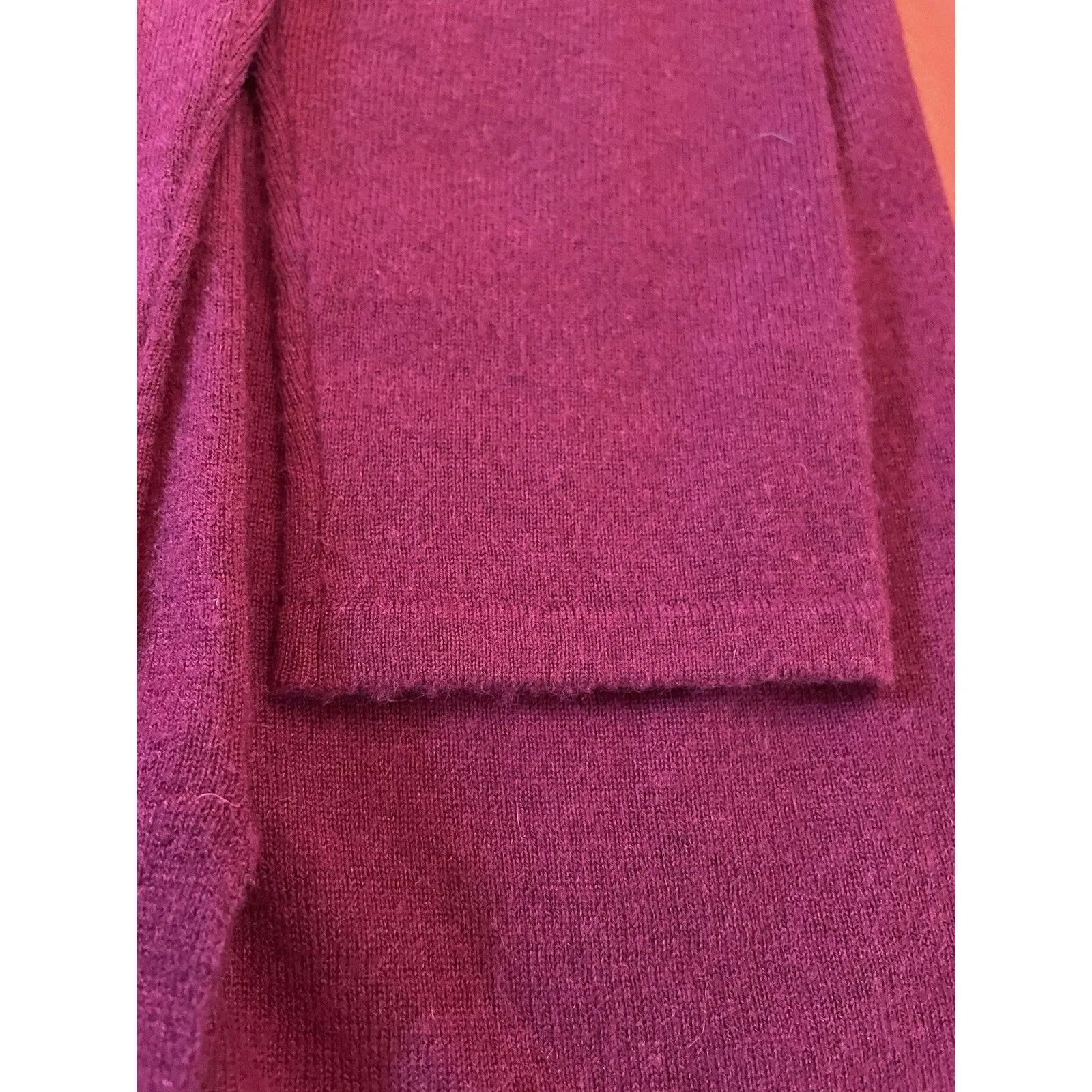 Neiman Marcus Cashmere Sweater womens small burgundy Drop Shoulder oversized top - Image 6