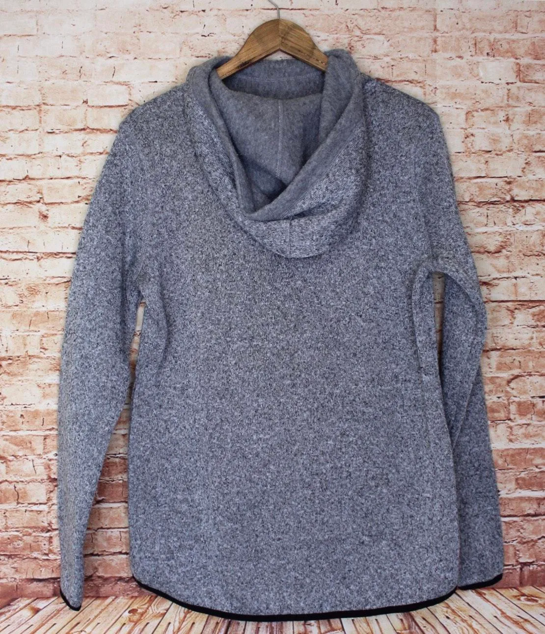 | Heathered Grey Long Length Hoodie - Image 2