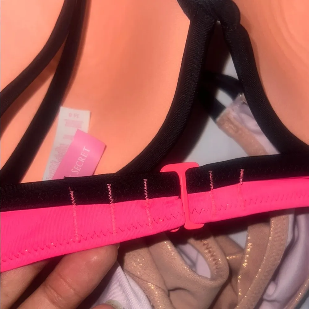 VS Hot pink/Black/ Rose Gold Women's Bikini Set 36B/M - Image 12